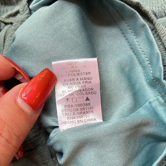 🌱 Vintage Sage Green Romper with pockets  , Size: L Circa 2008 - Picture 12 of 17